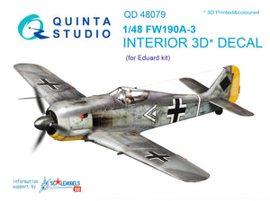 1/48 Quinta Studio FW 190A-3 3D-Printed Interior (for Eduard) 48079