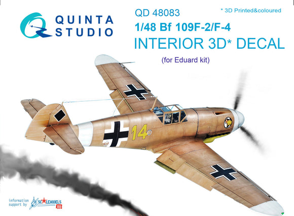 1/48 Quinta Studio Bf 109F-2/F-4 3D-Printed Interior (for Eduard kit) 48083