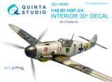 1/48 Quinta Studio Bf 109F-2/F-4 3D-Printed Interior (for Zvezda kit) 48085