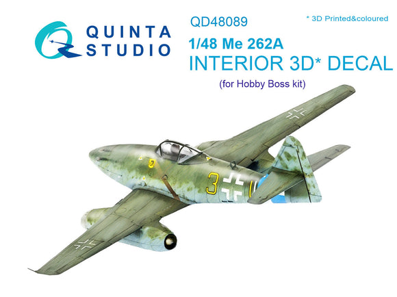 1/48 Quinta Studio Me 262A 3D-Printed Interior (for Hobby Boss kit) 48089