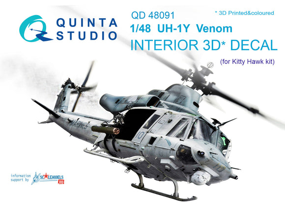 1/48 UH-1Y Venom 3D-Printed Interior (for Kitty Hawk kit) 48091