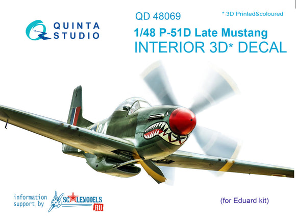 1/48 Quinta Studio P-51D (Late) 3D-Printed Interior (for Eduard kit) 48069