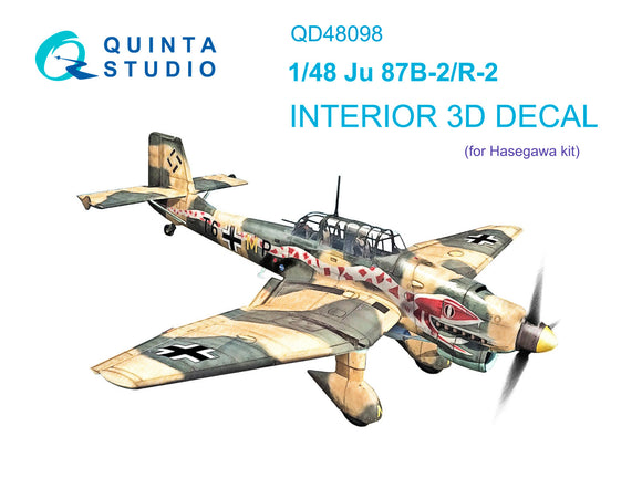 1/48 Quinta Studio Ju 87B-2/R-2 3D-Printed Interior (for Hasegawa kit) 48098