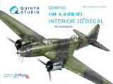 1/48 IL-4 3D-Printed & coloured Interior on decal paper (for Xuntong  kit)