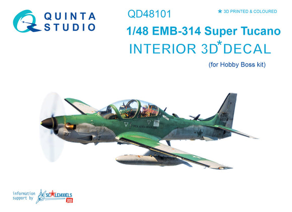 1/48 Quinta Studio EMB-314 Super Tucano 3D-Printed Interior (for Hobby Boss kit) 48101