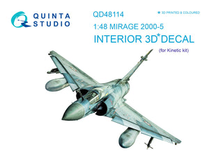 1/48 Quinta Mirage 2000-5 3D-Printed Interior (for Kinetic kit) 48114