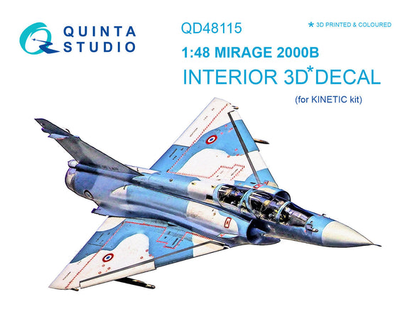 1/48 Quinta Mirage 2000B 3D-Printed Interior (for Kinetic kit) 48115