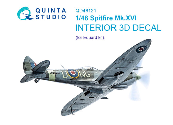 1/48 Quinta Studio Spitfire Mk.XVI 3D-Printed Interior (for Eduard kit) 48121