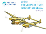 1/48 Quinta Studio P-38H 3D-Printed Interior (for Tamiya kit) 48122