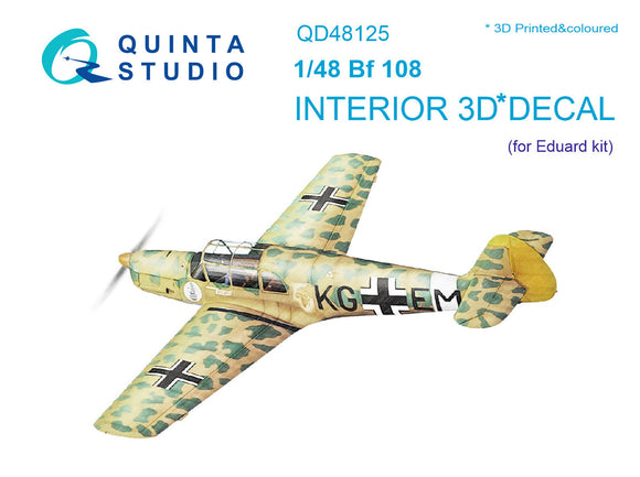 1/48 Quinta Studio Bf 108 3D-Printed Interior (for Eduard kit) 48125