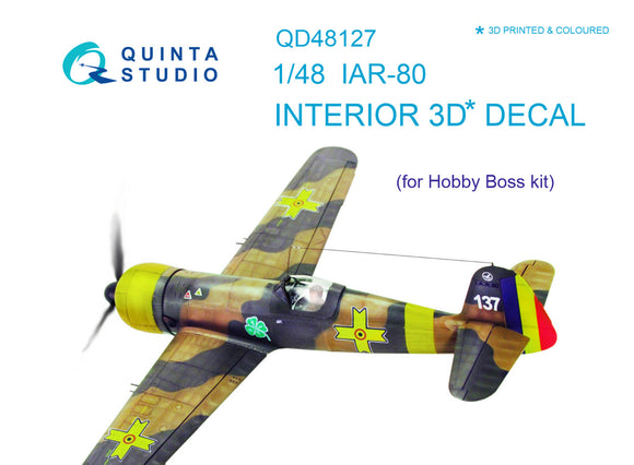 1/48 Quinta Studio IAR-80 3D-Printed Interior (for Hobby Boss) 48127