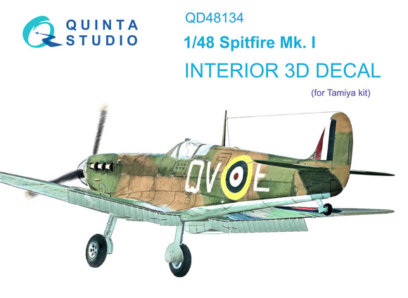 1/48 Quinta Studio Spitfire Mk.I 3D-Printed Interior (for Tamiya kit) 48134