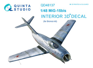 1/48 Quinta Studio MiG-15 bis 3D-Printed Interior (for Bronco kit) 48137