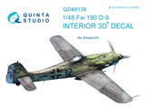 1/48 Quinta Studio FW-190D9 3D-Printed Interior (for Eduard  kit) 48139