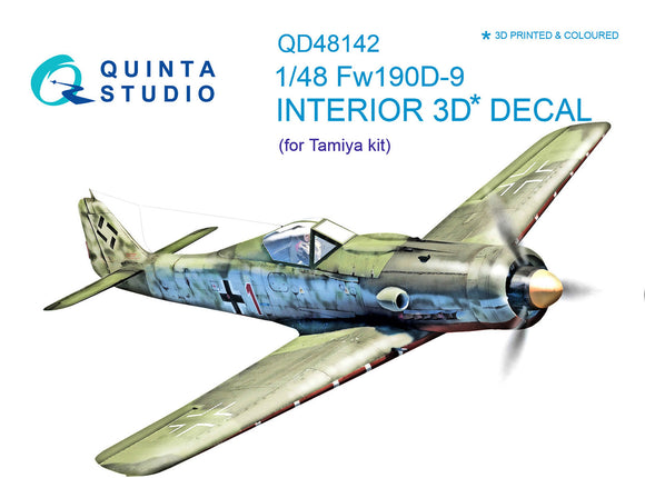 1/48 Quinta Studio FW-190D9 3D-Printed Interior (for Tamiya kit) 48142