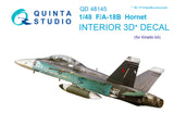 1/48 Quinta Studio F/A-18B 3D-Printed Interior (for Kinetic kit) 48145