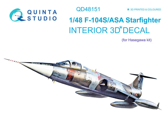 1/48 Quinta F-104S-A SA 3D-Printed Interior (for Hasegawa kit) 48151
