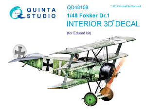 1/48 Quinta Studio Fokker Dr.1 3D-Printed Interior (for Eduard kit) 48158