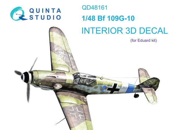 1/48 Quinta Studio Bf 109G-10 3D-Printed Interior (for Eduard  kit) 48161