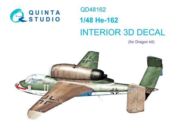 1/48 Quinta Studio He-162 3D-Printed Interior (for Dragon kit) 48162