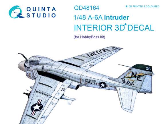 1/48 Quinta Studio A-6A 3D-Printed Interior (for Hobby Boss kit) 48164