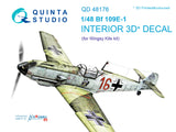 1/48 Quinta Studio Bf 109E-1 3D-Printed Interior (for Wingsy kits kit) 48176