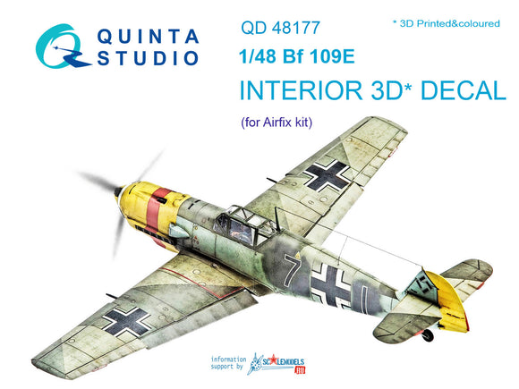 1/48 Quinta Studio Bf 109E 3D-Printed Interior (for Airfix kits kit) 48177
