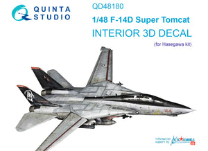 1/48 Quinta Studio F-14D 3D-Printed Interior (for Hasegawa kit) 48180