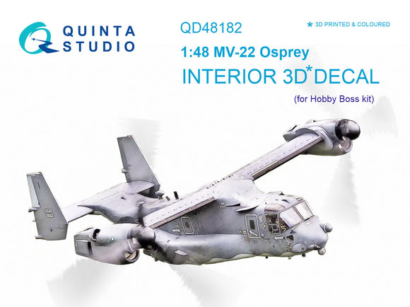 1/48 Quinta Studio MV-22 Osprey 3D Printed Interior (for Hobby Boss kit) 48182