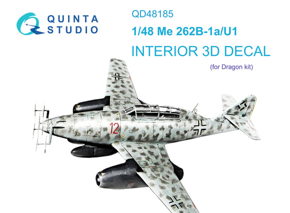 1/48 Quinta Studio Me 262B-1a/U1 3D-Printed Interior (for Dragon kit) 48185