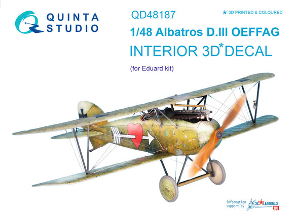 1/48 Quinta Studio Albatros D.III OEFFAG 3D-Printed Interior (for Eduard kit) 48187