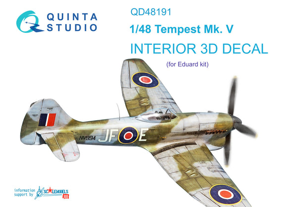 1/48 Quinta Studio Tempest Mk.V 3D-Printed Interior (for Eduard kit) 48191