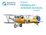 1/48 Quinta Studio Albatros D.V 3D-Printed Interior (for Eduard kit) 48193