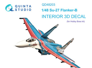 1/48 Quinta Studio Su-27 3D-Printed Interior (for Hobby Boss kit) 48203