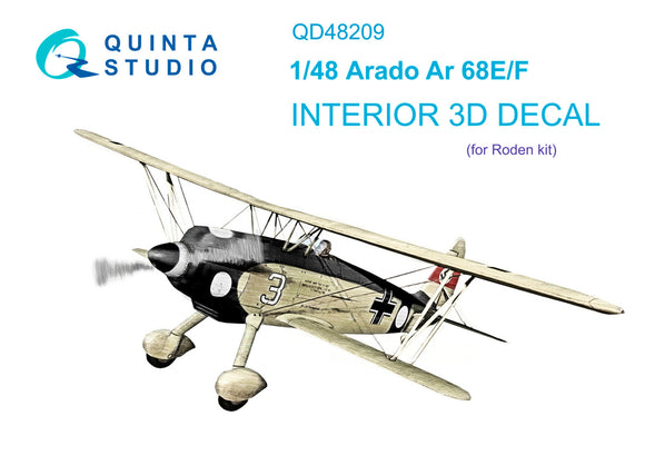 1/48 Quinta Studio Arado Ar 68 E/F 3D-Printed Interior (for Roden kit) 48209