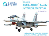 1/48 Quinta Studio Su-30MKK 3D-Printed Interior (for Kitty Hawk kit) 48212