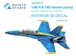 1/48 Quinta Studio F/A-18D Early 3D-Printed Interior (for Kinetic kit) 48215