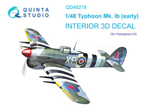 1/48 Quinta Studio Hawker Typhoon Mk.1b early 3D-Printed Interior (for Hasegawa kit) 48218
