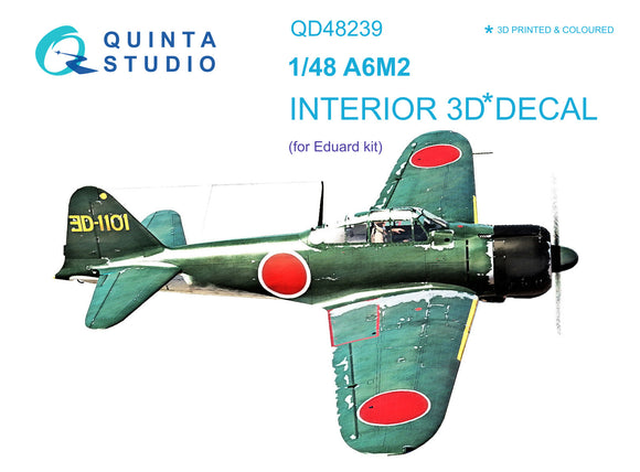 1/48 Quinta A6M2 3D-Printed Interior (for Eduard kit) 48239