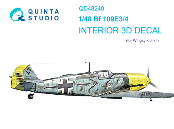 1/48 Quinta Studio Bf 109E-3/4 3D-Printed Interior (for Wingsy kits kit) 48240