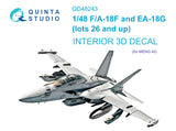 1/48 F/A-18F Late / EA-18G Super Hornet 3D-Printed Interior (for Meng kit) 48243