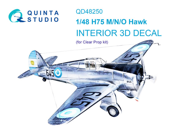 1/48 Quinta Studio Hawk 75 M/N/O 3D-Printed Interior (for Clear Prop kit) 48250