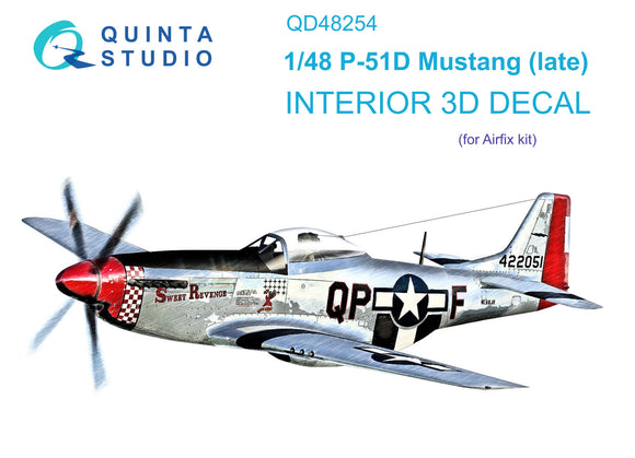1/48 Quinta Studio P-51D Late 3D-Printed Interior (for Airfix kit) 48254