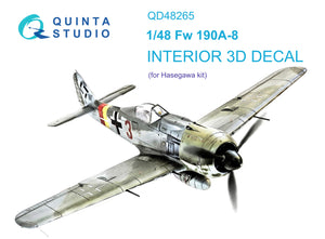 1/48 Quinta Studio FW 190A-8 3D-Printed Interior (for Hasegawa) 48265