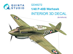 1/48 Quinta Studio P-40B 3D-Printed Interior (for Airfix kit) 48272
