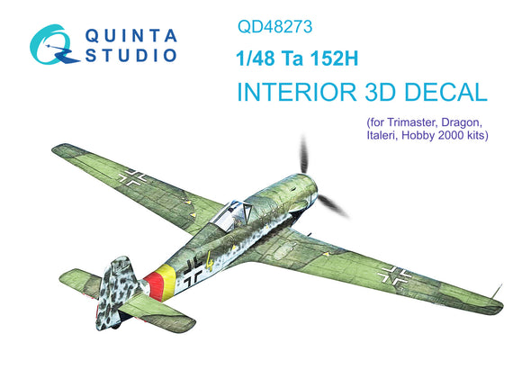 1/48 Quinta Studio Ta 152H 3D-Printed Interior (for Dragon) 48273