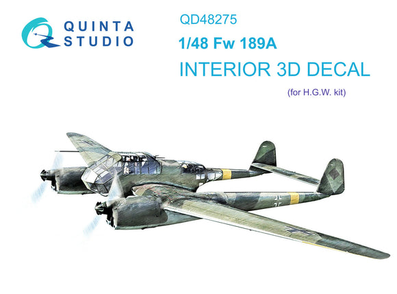 1/48 Quinta Studio Fw 189A 3D-Printed FULL Interior (for GWH kit) 48275