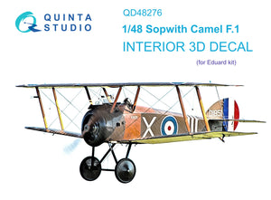 1/48 Quinta Studio Sopwith Camel F.1 3D-Printed Interior (for Eduard kit) 48276