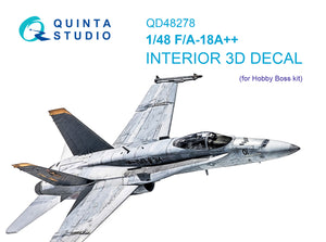 1/48 Quinta Studio F/A-18A++ Hornet 3D-Printed Full Interior (for HobbyBoss) 48278