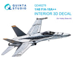 1/48 Quinta Studio F/A-18A++ Hornet 3D-Printed Full Interior (for HobbyBoss) 48278